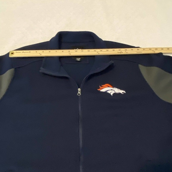 Denver Broncos NFL Jacket Mens Size XXL Blue Full Zip Long Sleeve/Pockets - Picture 9 of 16